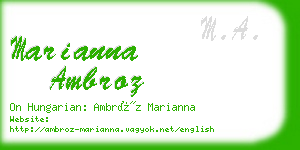 marianna ambroz business card